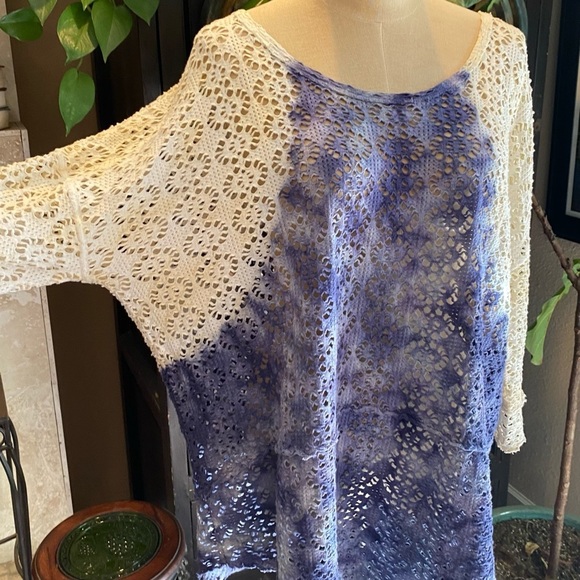 Free People mixed tie dye tunic cover up top - Picture 3 of 12